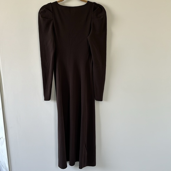 H&M premium maxi dress in size XS in dark brown color - Picture 3 of 7